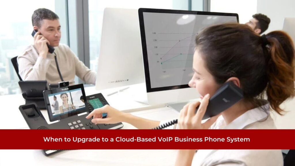 office workers using a cloud-based VoIP business phone system